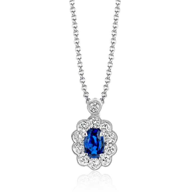 Le Vian Sapphire Necklace 1/6 ct tw Diamonds 14K Vanilla Gold | Kay Outlet
